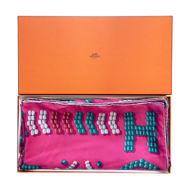 HERMES Kelly en Perles wash scarf 140 珍珠凱莉包 圍巾-7