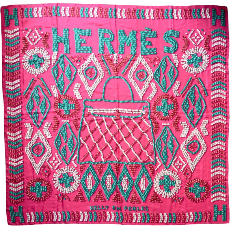 HERMES Kelly en Perles wash scarf 140 珍珠凱莉包 圍巾-0