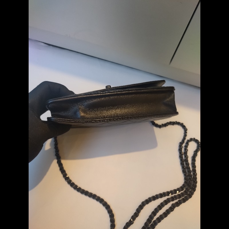 Chanel 黑鍊黑皮 trendy CC 鍊帶小包 WOC-6