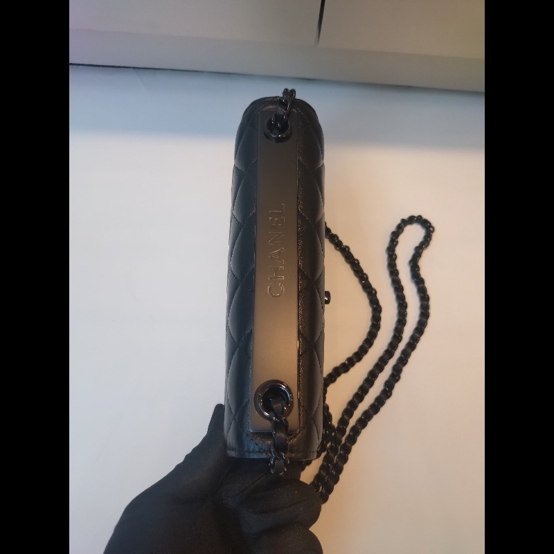 Chanel 黑鍊黑皮 trendy CC 鍊帶小包 WOC-8