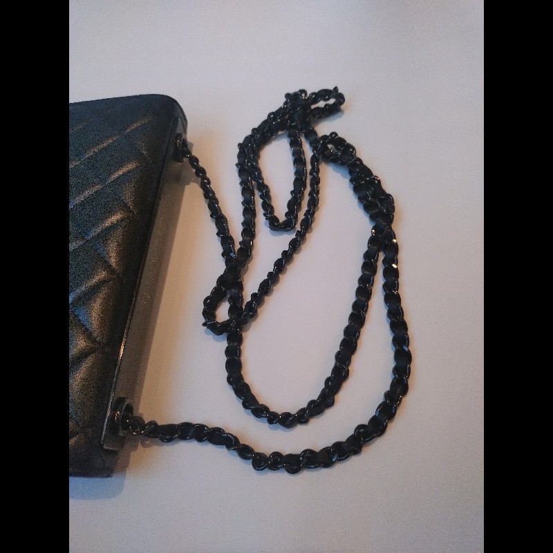 Chanel 黑鍊黑皮 trendy CC 鍊帶小包 WOC-20