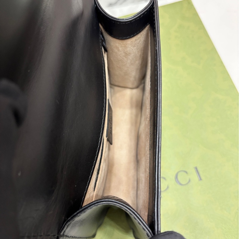 Gucci 古馳  Sylvie塞爾維亞 黑色小號鏈條包 兩條肩帶在 黑金百搭保值 97新原始成色 內里乾淨 黑標020 尺寸19*7*14-8