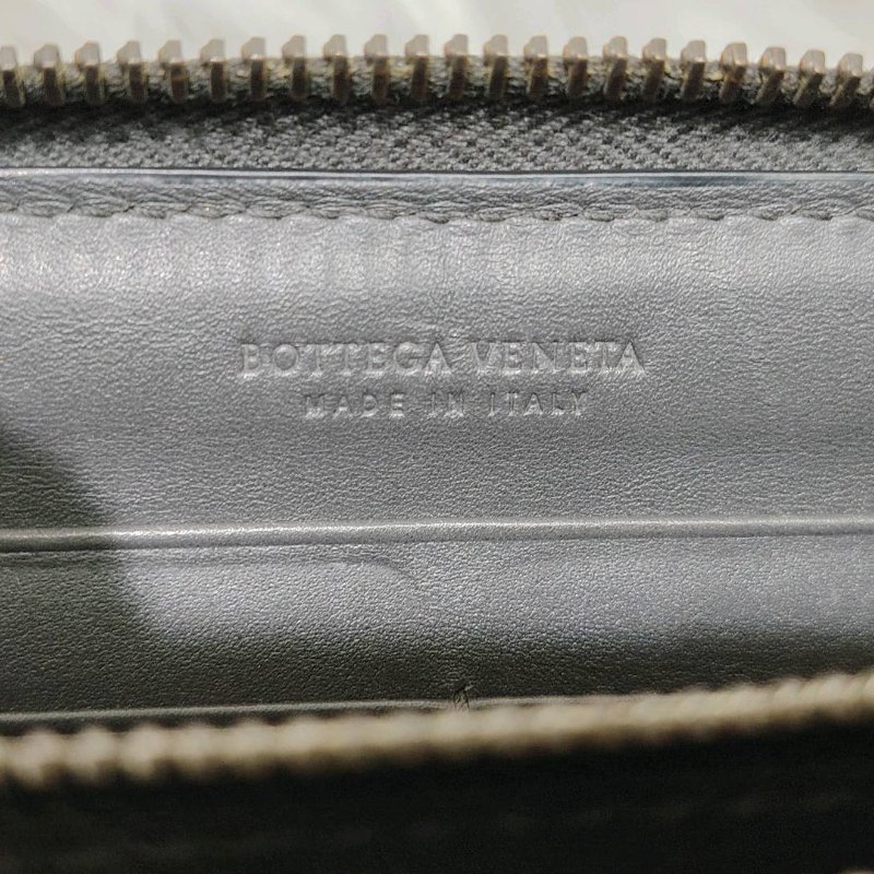 Bottega Veneta 灰色 編織 羊皮 19 長款 拉鏈 錢包-4