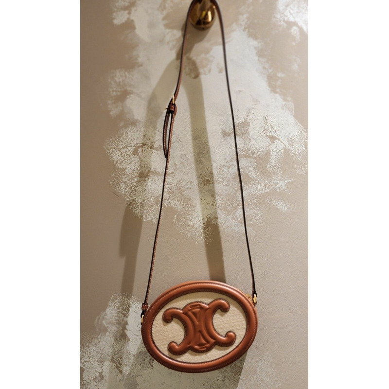 CELINE Triumph Box Bag 藤編包 皮革包 圓形包 Triope 斜挎包-0