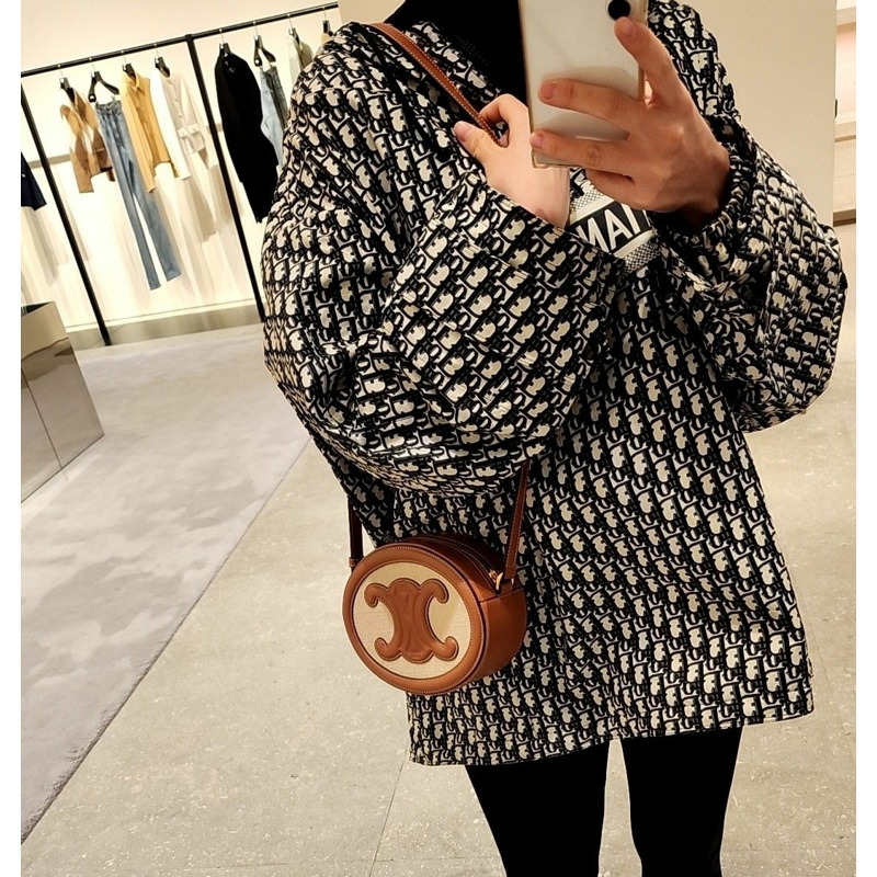 CELINE Triumph Box Bag 藤編包 皮革包 圓形包 Triope 斜挎包-4