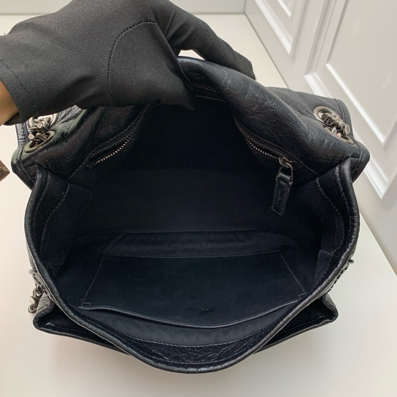 YSL 聖羅蘭niki中號黑色 黑銀鏈條 -4