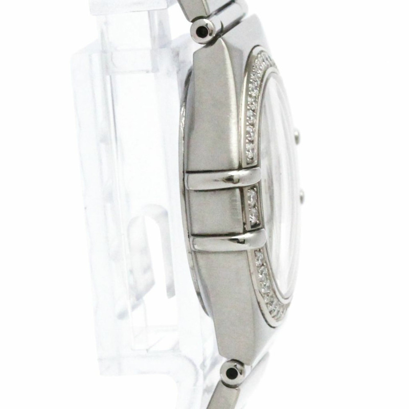 歐米茄星座系列鑽石珍珠母貝錶盤精鋼女士石英腕錶 1476.61 拋光-8