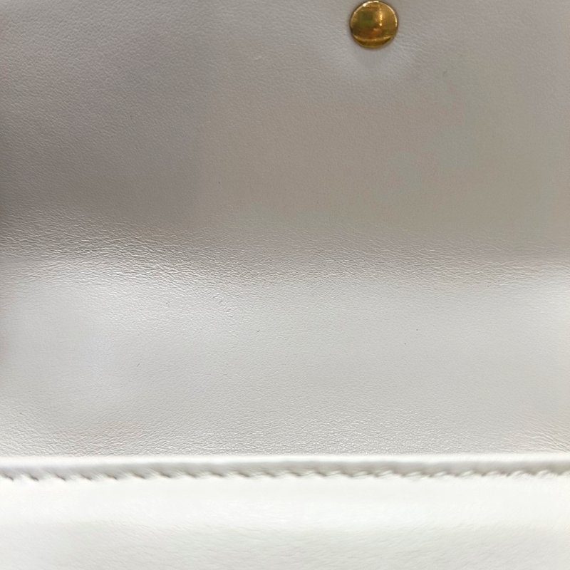 GUCCI GG Marmont迷你白色牛皮絎縫波浪紋單肩包手提包斜挎包金色五金可拆卸肩帶-8