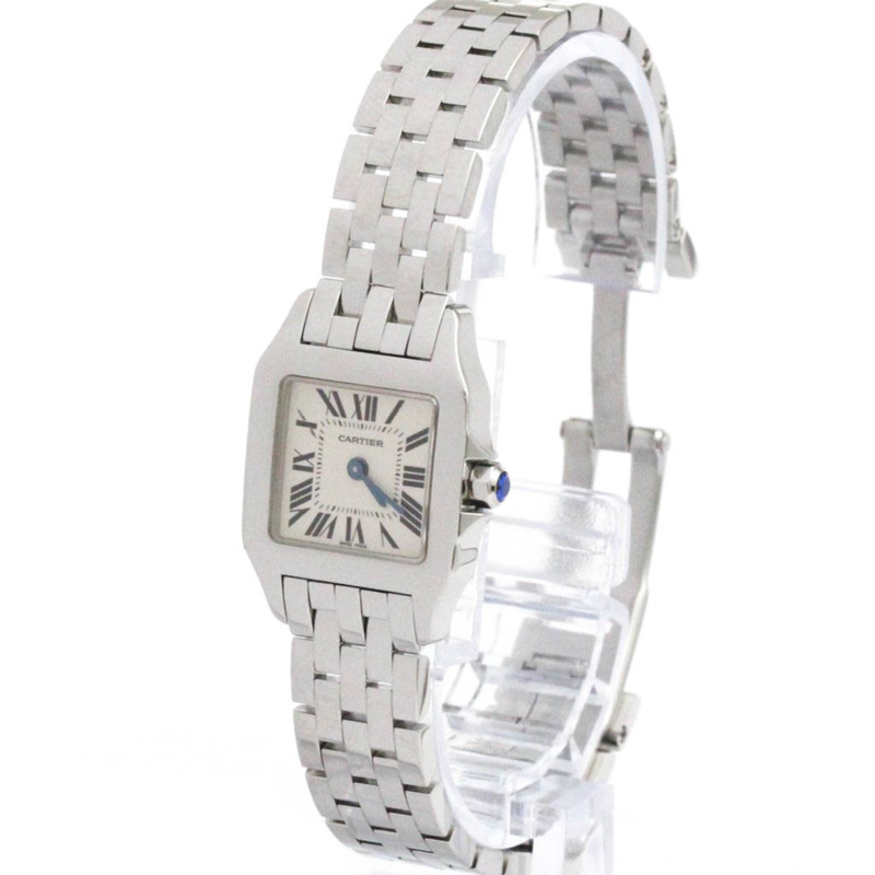 卡地亞 Santos Demoiselle 精鋼石英女錶 W25064Z5 拋光-1