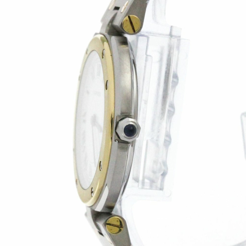 卡地亞 Santos 圓形 18K 金精鋼石英男士腕錶（拋光）-3