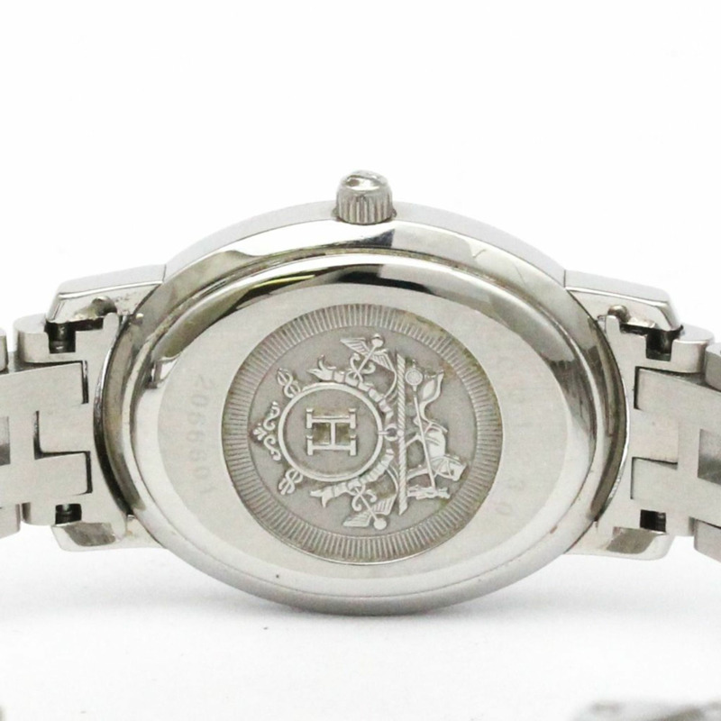 愛馬仕 Clipper 系列鑽石藍珍珠母貝精鋼女士腕錶 CO1.230 拋光-5