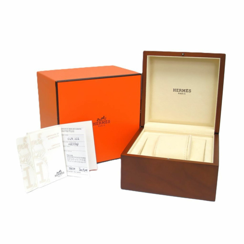 愛馬仕 Clipper 系列鑽石粉紅珍珠貝母錶盤石英錶 CL4.222 拋光-5