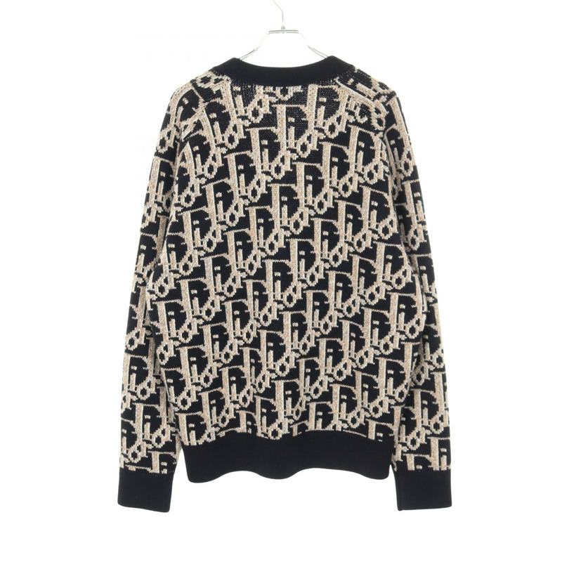 Dior Oblique 圖案針織開襟衫 213M233AT393 羊毛 海軍藍 二手 男款 XL-1