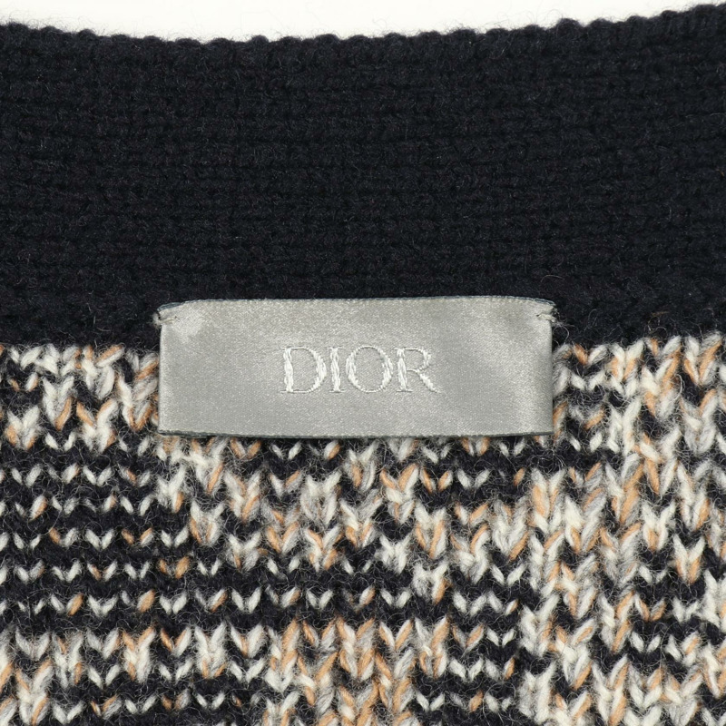 Dior Oblique 圖案針織開襟衫 213M233AT393 羊毛 海軍藍 二手 男款 XL-2