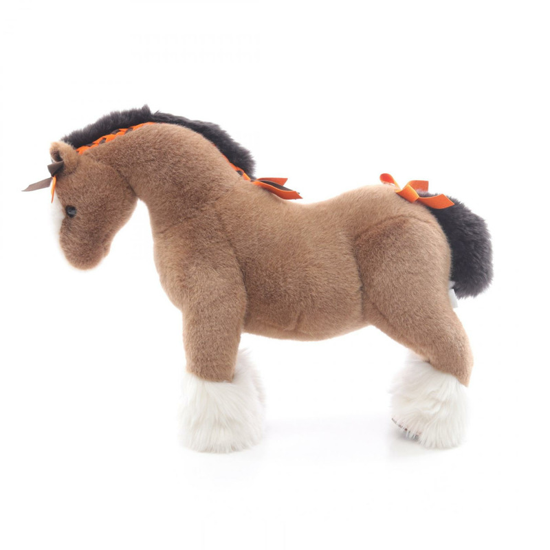 愛馬仕 Elmy PM 馬形毛絨玩具，麂皮絨材質，棕色多色，二手-1