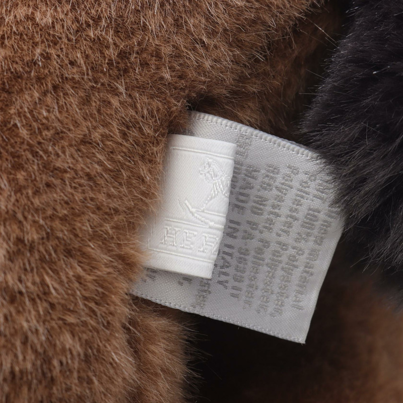 愛馬仕 Elmy PM 馬形毛絨玩具，麂皮絨材質，棕色多色，二手-4