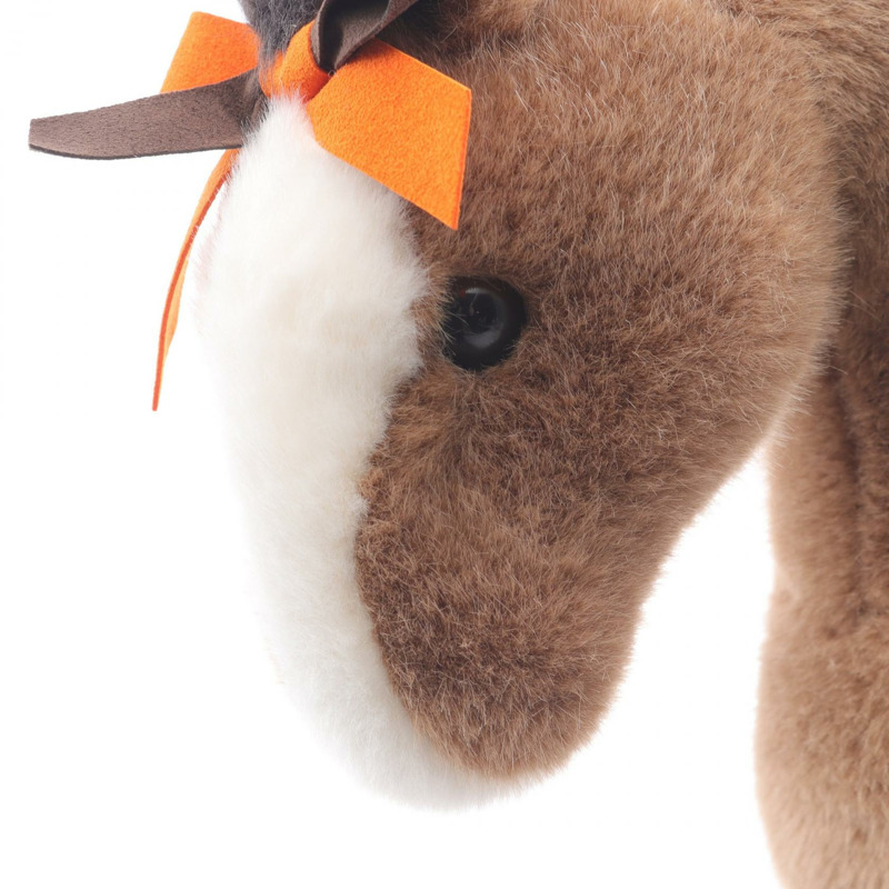 愛馬仕 Elmy PM 馬形毛絨玩具，麂皮絨材質，棕色多色，二手-6