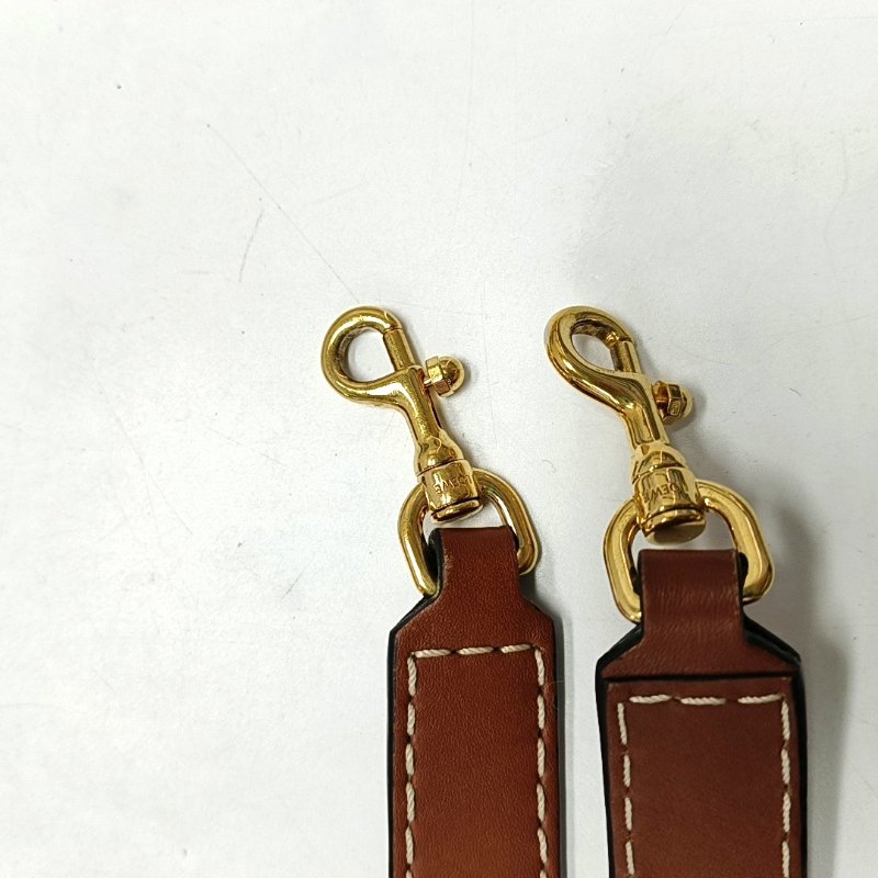 LOEWE Gate 迷你棕色牛皮單肩包金色五金可拆卸肩帶-17