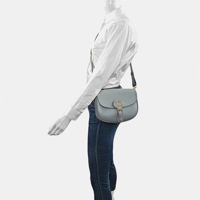 DIOR Bobby 中號藍色牛皮單肩包手提包斜挎包金色五金可拆卸肩帶-1