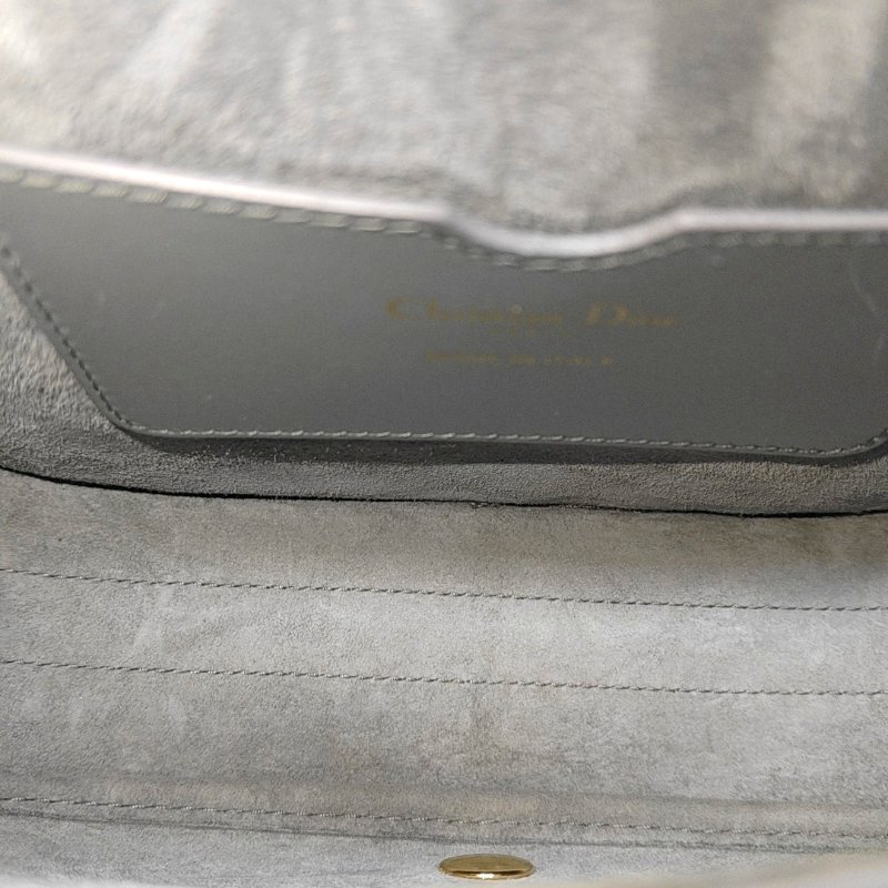 DIOR Bobby 中號藍色牛皮單肩包手提包斜挎包金色五金可拆卸肩帶-6