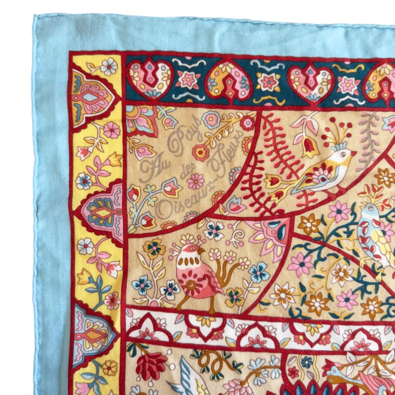 HERMES Au Pays des Oiseaux Fleurs shawl 140 花鳥王國 圍巾-1