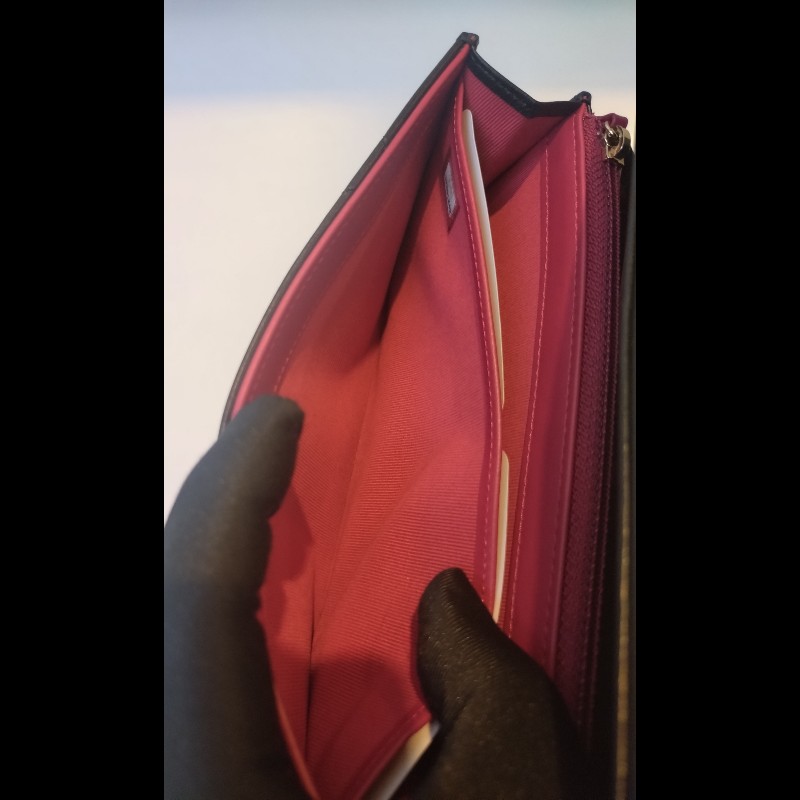 Chanel 黑羊皮19下蓋長夾-10