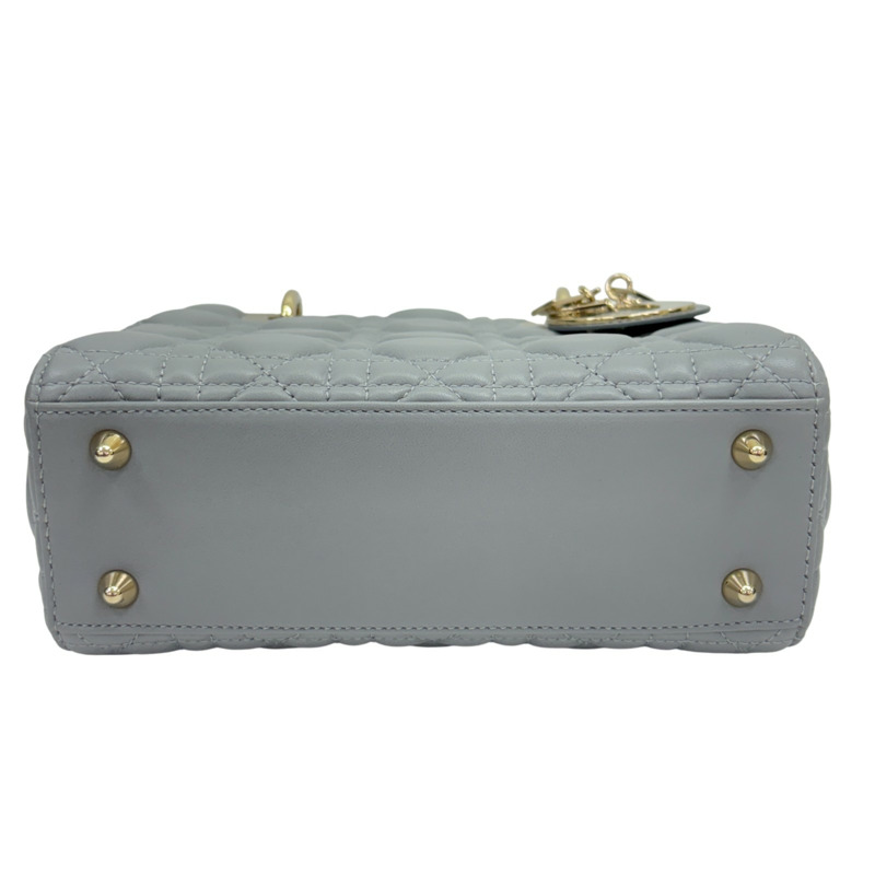 灰色 Cannage 籐格紋 羊皮 Lady Dior 兩用包【Dior 迪奧】 M05320CAL-3