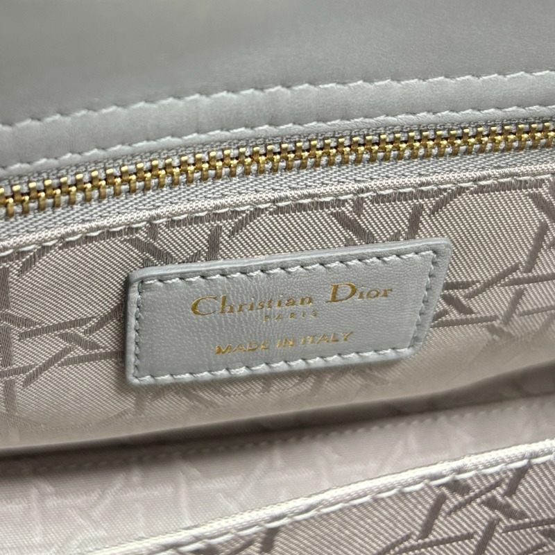 灰色 Cannage 籐格紋 羊皮 Lady Dior 兩用包【Dior 迪奧】 M05320CAL-5