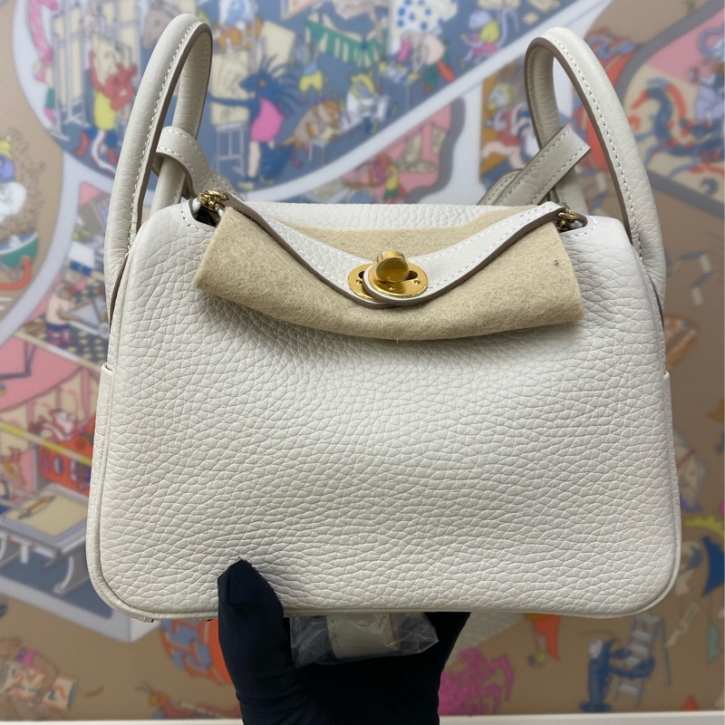 Mini Lindy奶昔白 金扣-0