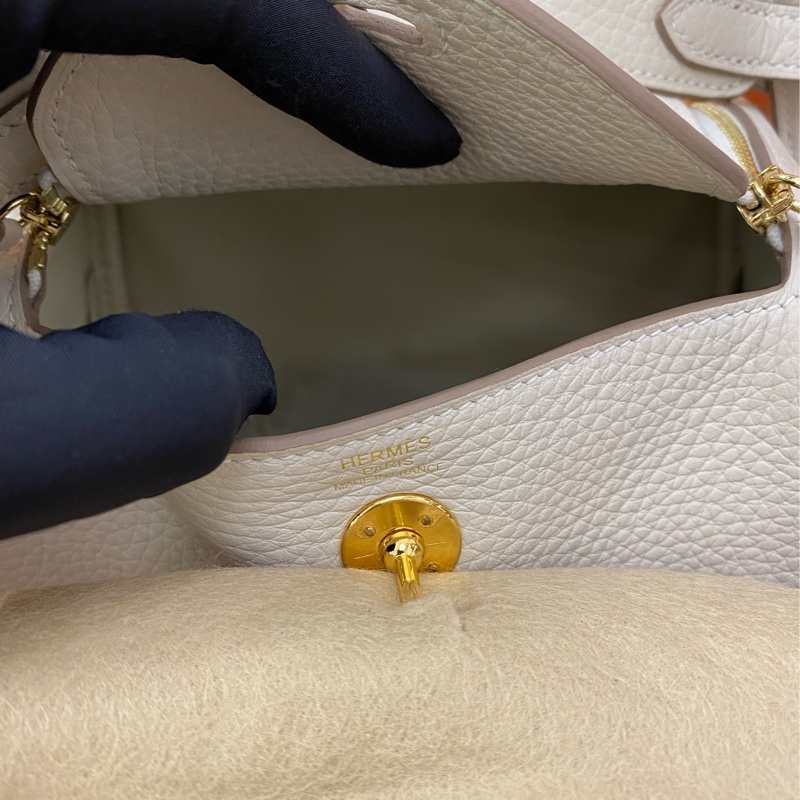 Mini Lindy奶昔白 金扣-6