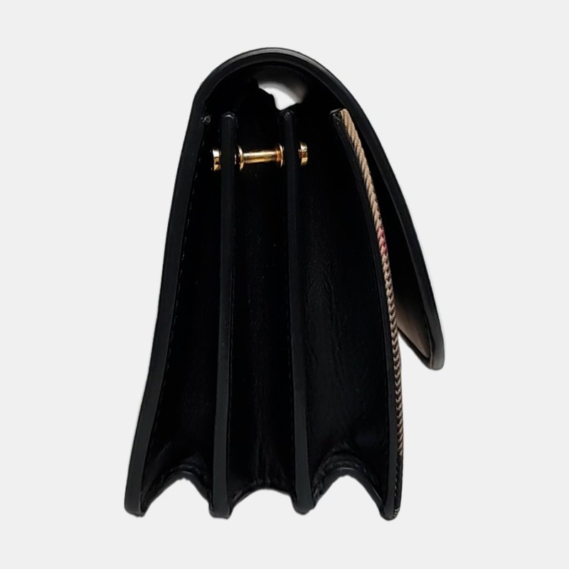 BURBERRY Buckle拼色帆布印花斜挎包單肩包金色五金可拆卸肩帶-3