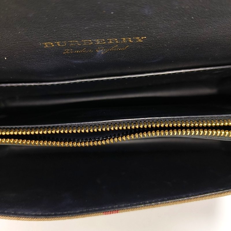 BURBERRY Buckle拼色帆布印花斜挎包單肩包金色五金可拆卸肩帶-6