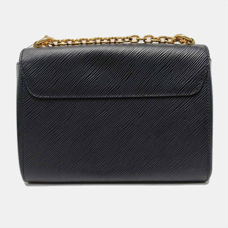 LOUIS VUITTON TWIST中號黑色EPI牛皮水波紋斜挎包單肩包金色五金-4