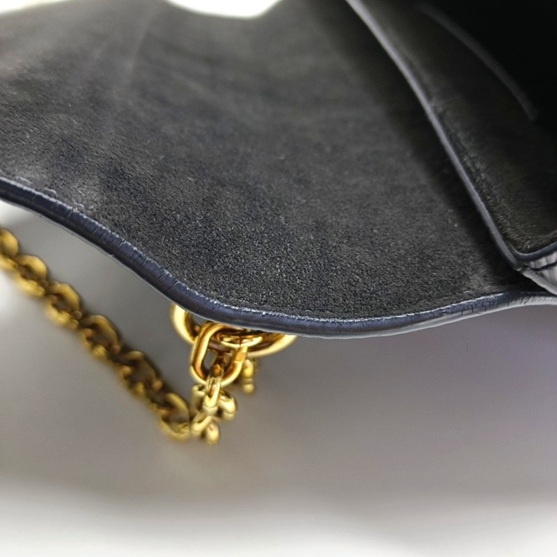 LOUIS VUITTON TWIST中號黑色EPI牛皮水波紋斜挎包單肩包金色五金-7