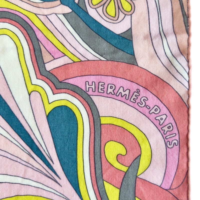 HERMES Faubourg Rainbow shawl 140 福寶大道的彩虹 羊絨 圍巾-4