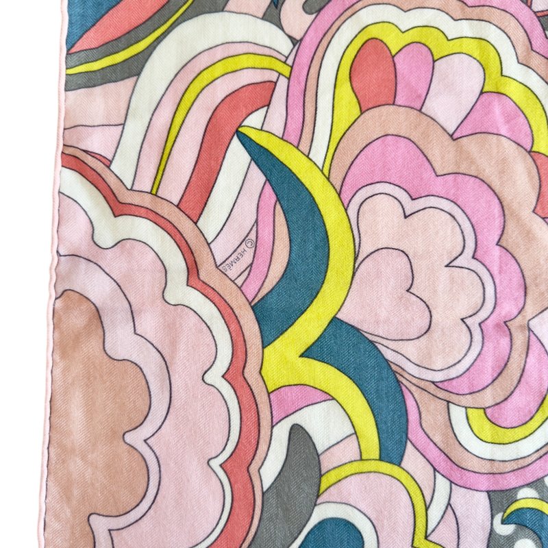 HERMES Faubourg Rainbow shawl 140 福寶大道的彩虹 羊絨 圍巾-7