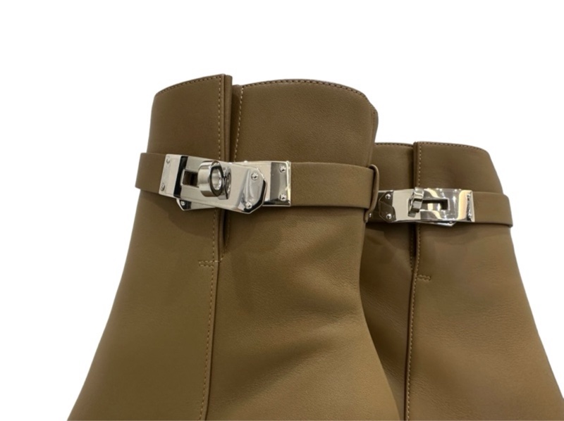Hermès Kelly扣焦糖色短靴 EU37.5-1