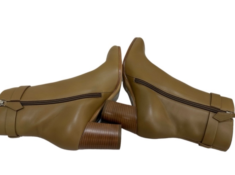 Hermès Kelly扣焦糖色短靴 EU37.5-2
