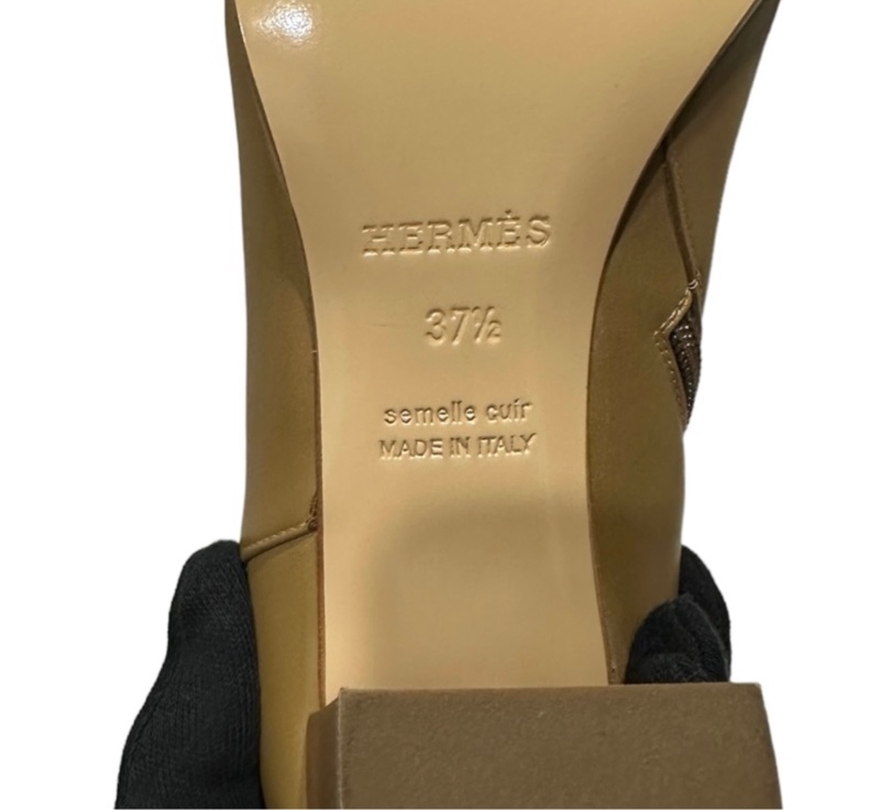 Hermès Kelly扣焦糖色短靴 EU37.5-6