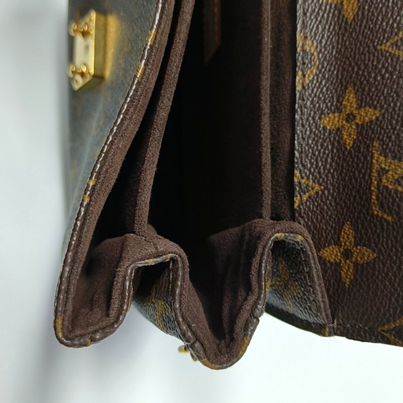 LOUIS VUITTON METIS中號棕色塗層帆布老花郵差包單肩包手提包斜挎包金色五金可拆卸肩帶-13