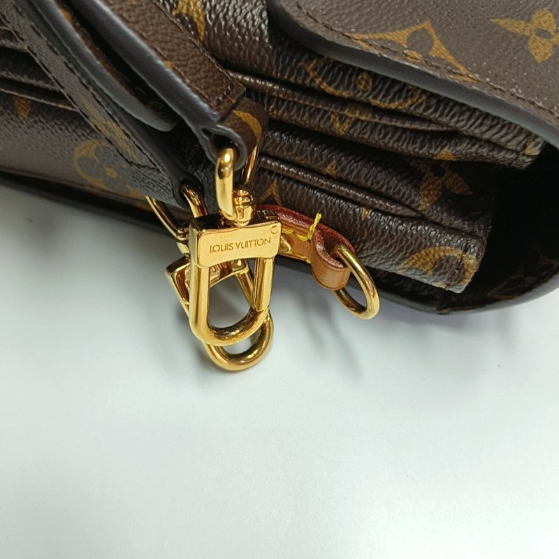 LOUIS VUITTON METIS中號棕色塗層帆布老花郵差包單肩包手提包斜挎包金色五金可拆卸肩帶-14