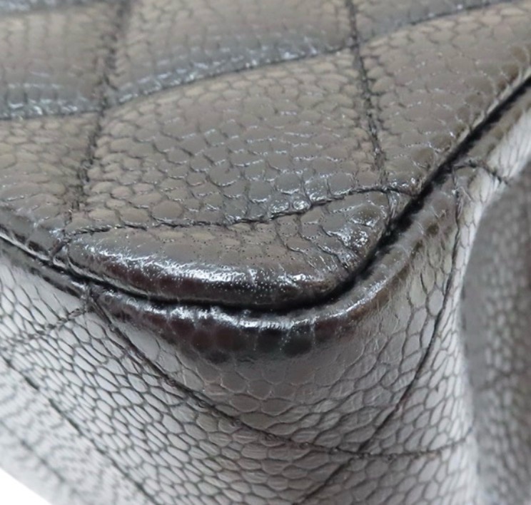 狀態很不錯的37萬閒置美品coco25🖤Chanel香奈兒CF25經典11.12口蓋包 黑銀荔枝牛皮-43