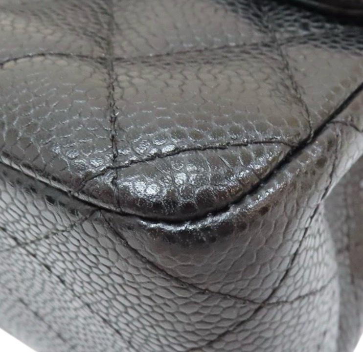 狀態很不錯的37萬閒置美品coco25🖤Chanel香奈兒CF25經典11.12口蓋包 黑銀荔枝牛皮-44