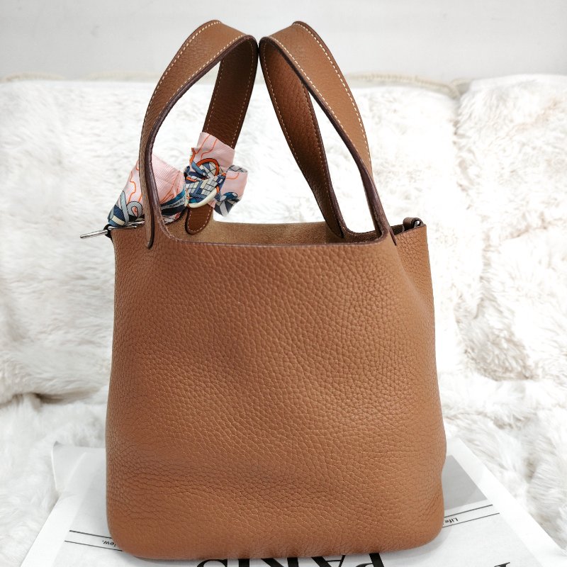 Hermès Picotin18 金棕色銀扣 tc皮 T刻-2