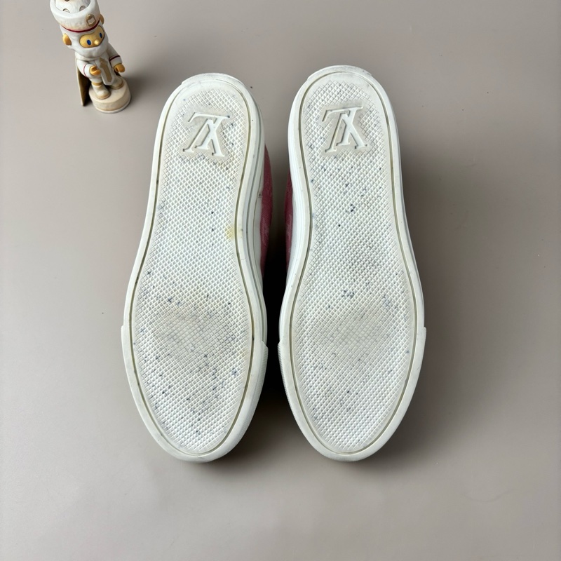 LV/路易威登 白粉滿印系帶休閒鞋 36碼 95新 品相不錯 YLP3296-6