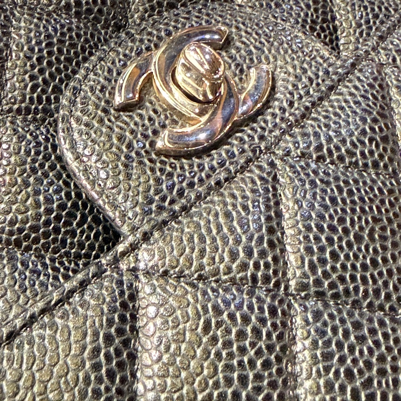 超少見黑色內裡🖤9新以上✨37萬閒置美品coco25🖤Chanel香奈兒CF25經典11.12口蓋包 黑銀荔枝牛皮 12-20