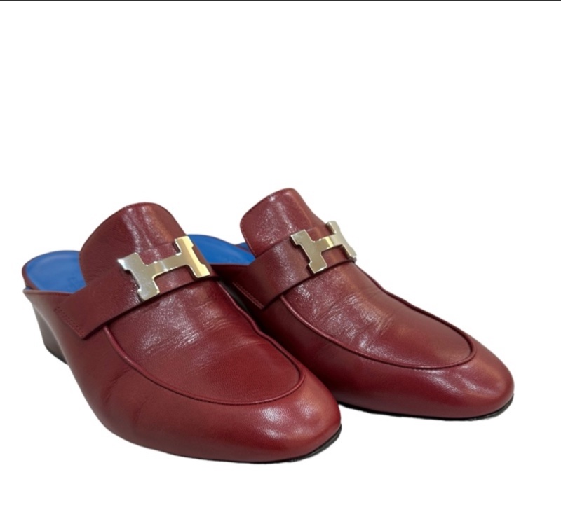 Hermès H銀扣穆勒鞋 EU37.5-1