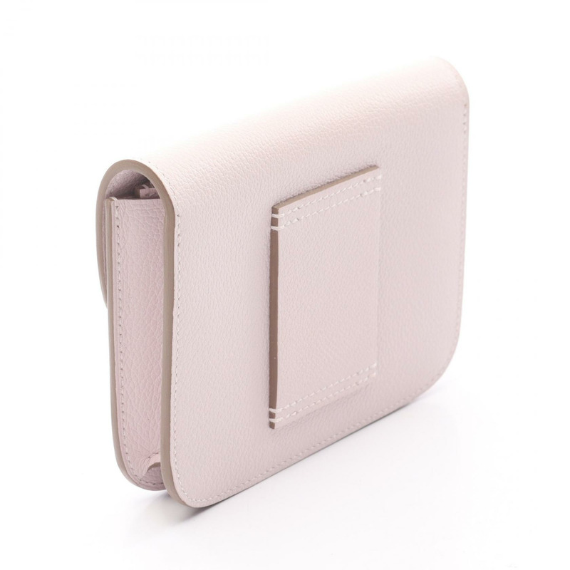 愛馬仕 Constance Slim 雙折皮夾 B Evercolor 粉紅皮革 SHW 二手-1