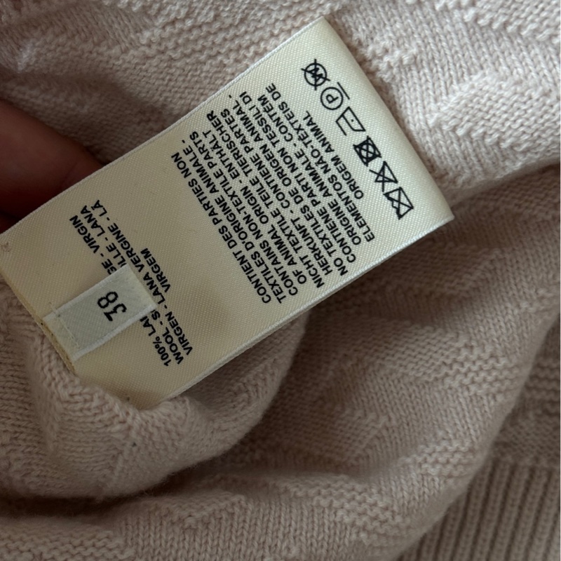 98新Hermes愛馬仕 淡粉色羊絨外套 38碼 042635-5