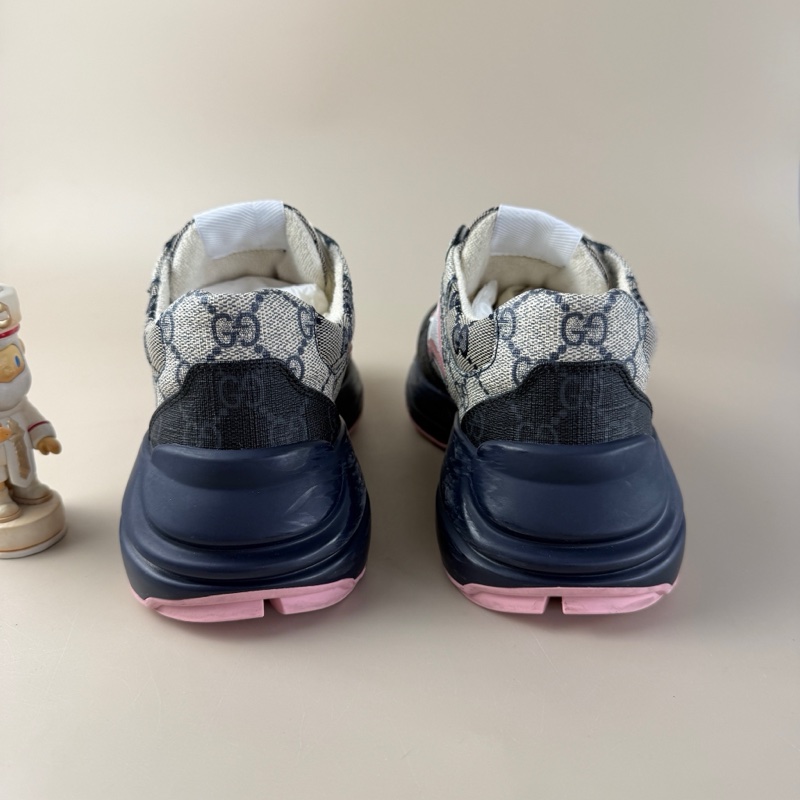 GUCCI/古馳 黑粉滿印雙G老爹鞋 35碼 99新 品相完美 YLP4248-2